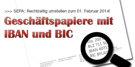 Geschäftspapiere mit IBAN und BIC Geschäftspapiere mit IBAN und BIC